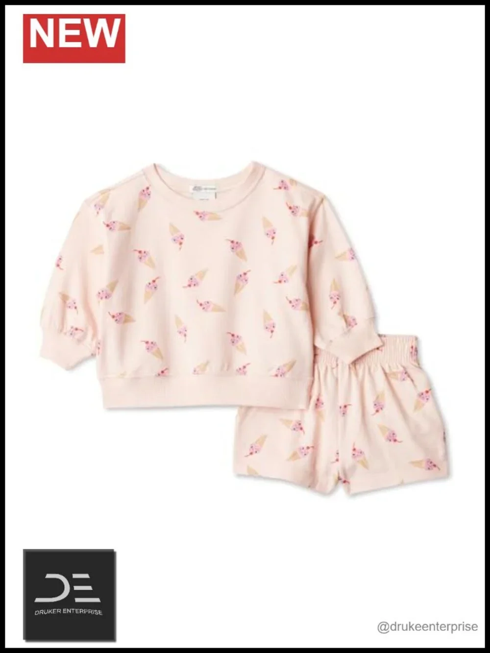 Unisex Toddler Kids Oversized French Terry Sweatshirt and Shorts Play Set